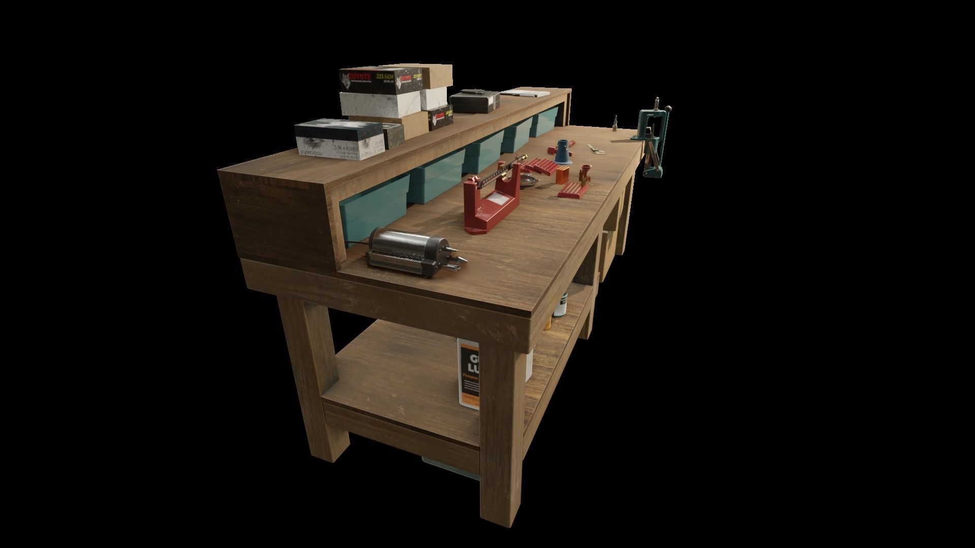 Ammo Reloading Workbench Free low-poly 3D model_28
