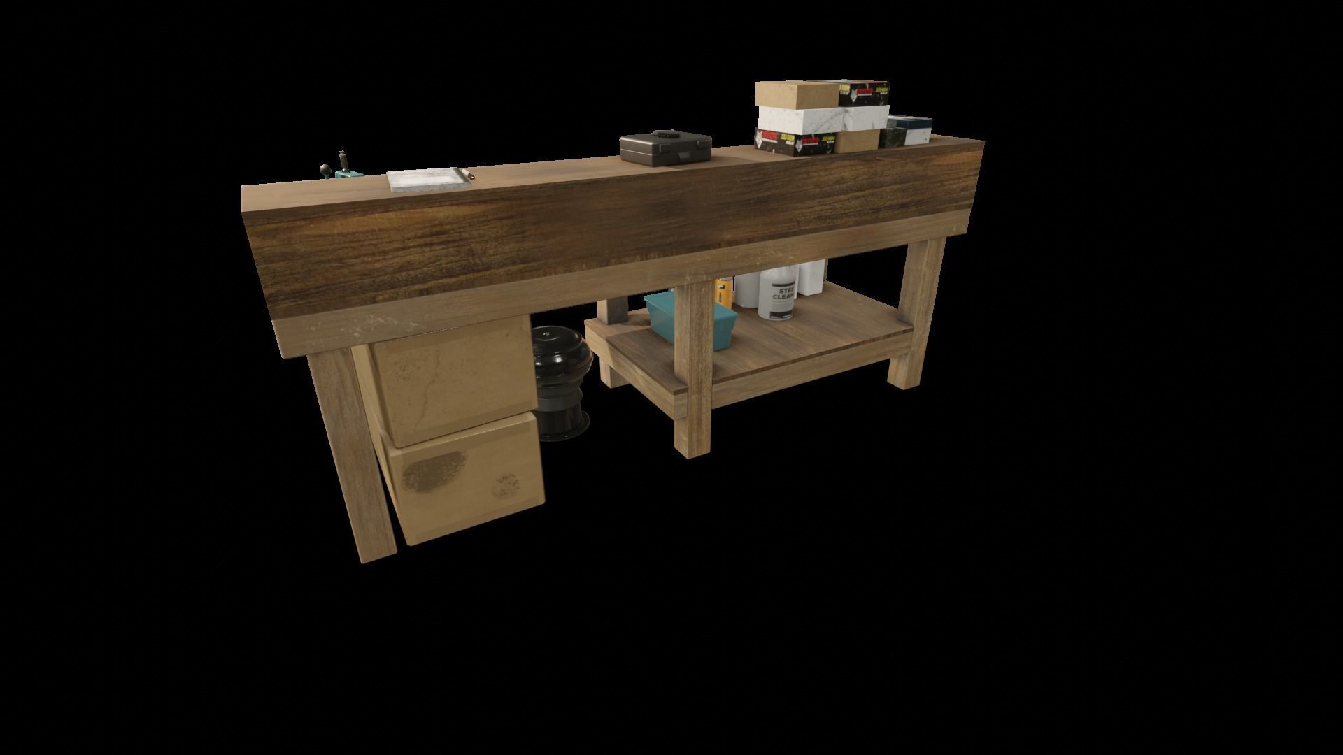 Ammo Reloading Workbench Free low-poly 3D model_47