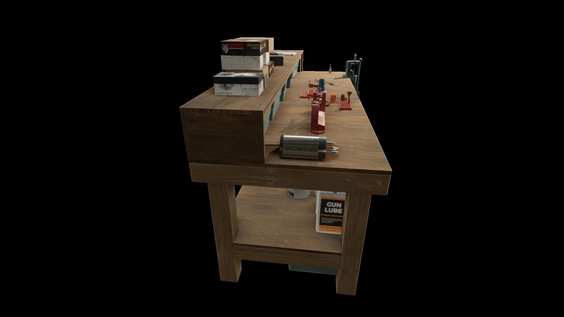 Ammo Reloading Workbench Free low-poly 3D model_30