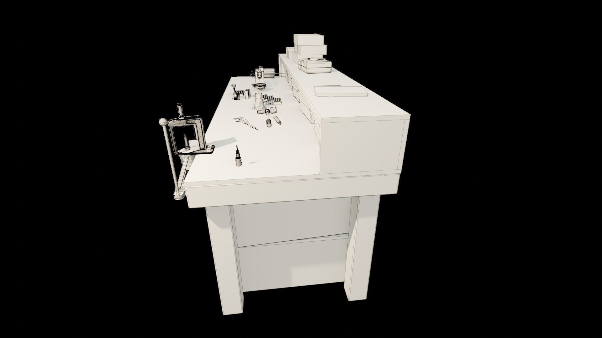Ammo Reloading Workbench Free low-poly 3D model_104