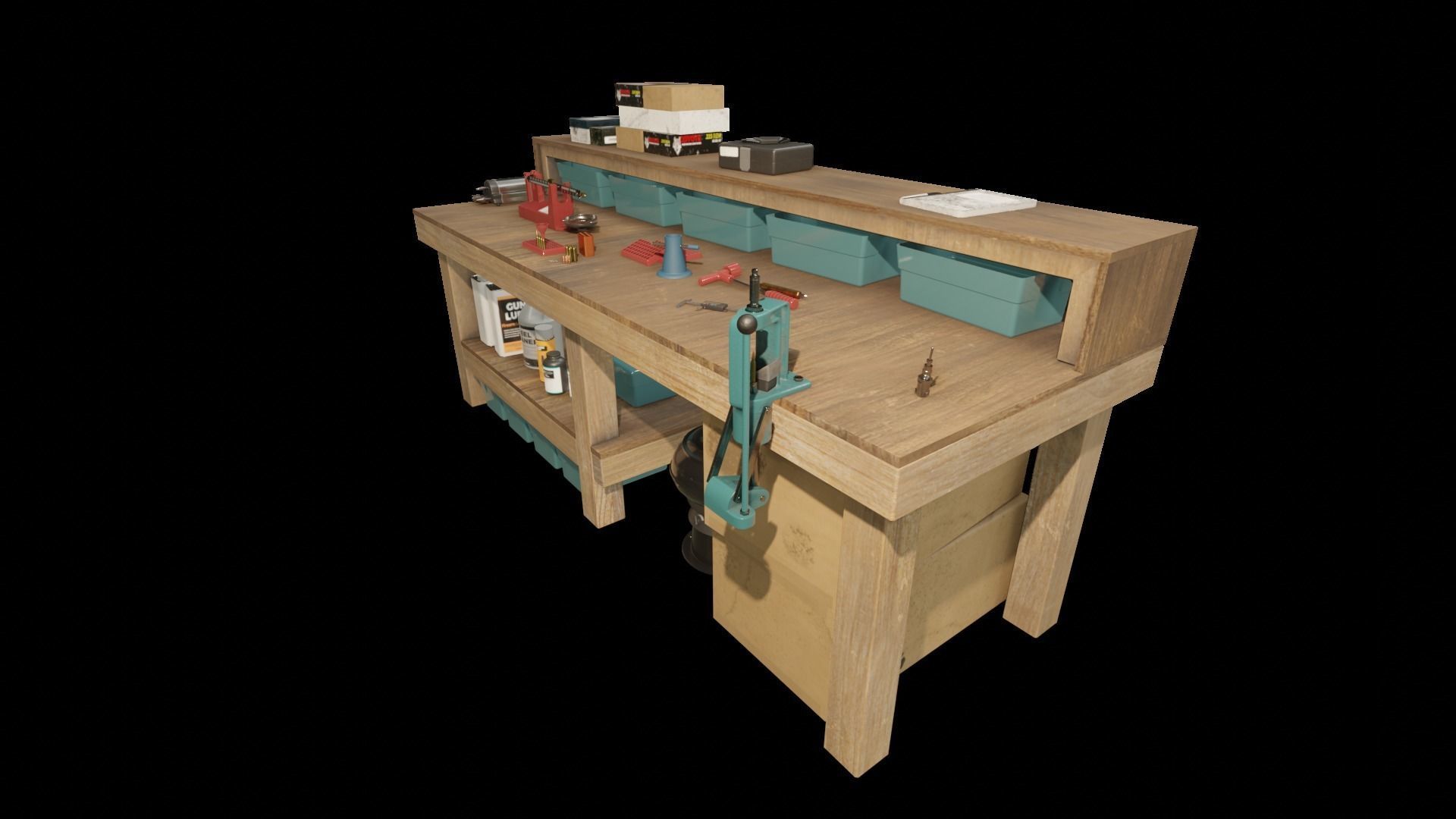 Ammo Reloading Workbench Free low-poly 3D model_60