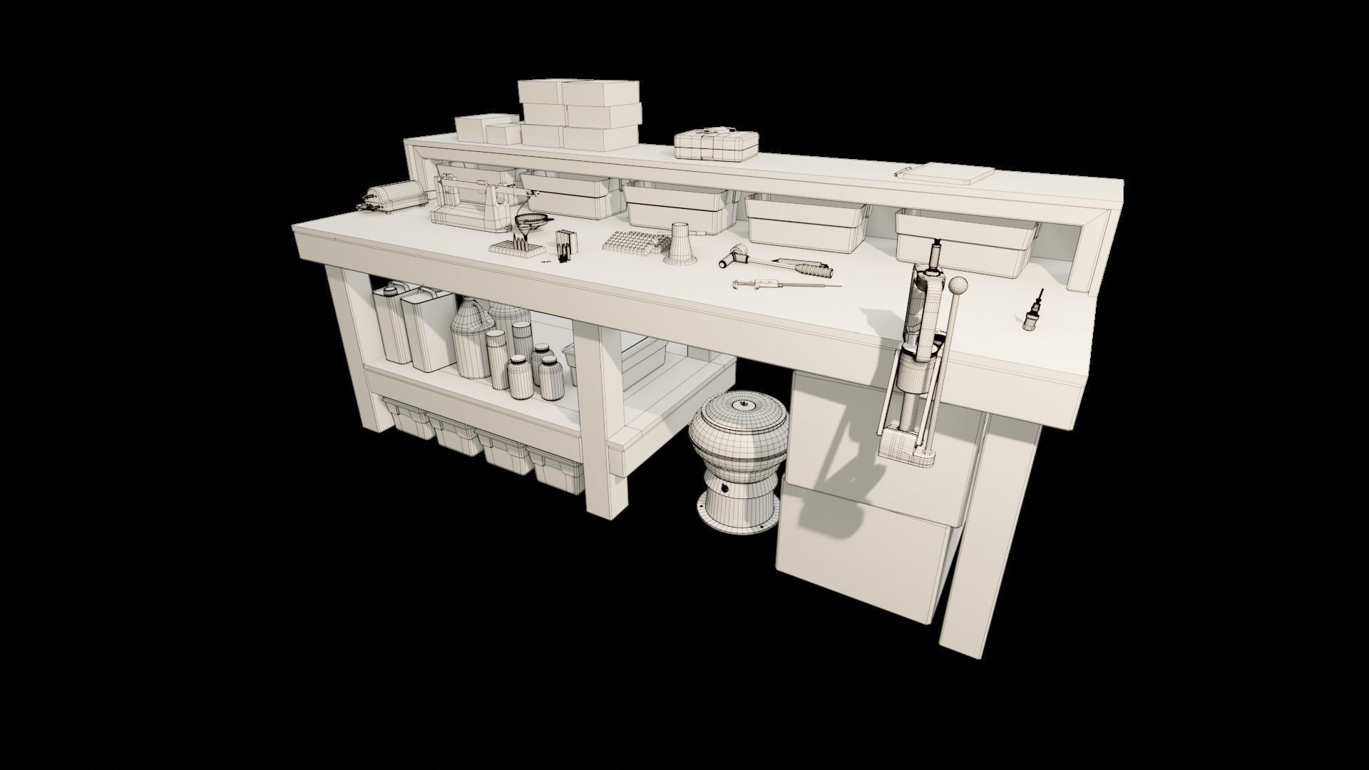 Ammo Reloading Workbench Free low-poly 3D model_111