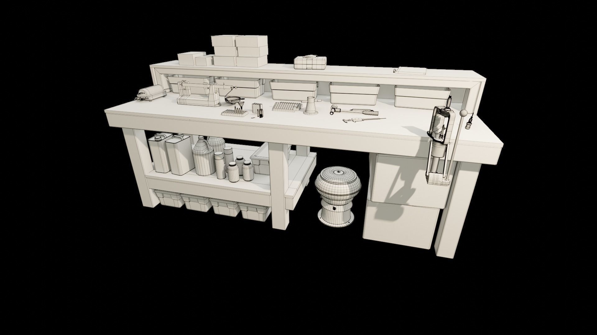 Ammo Reloading Workbench Free low-poly 3D model_113
