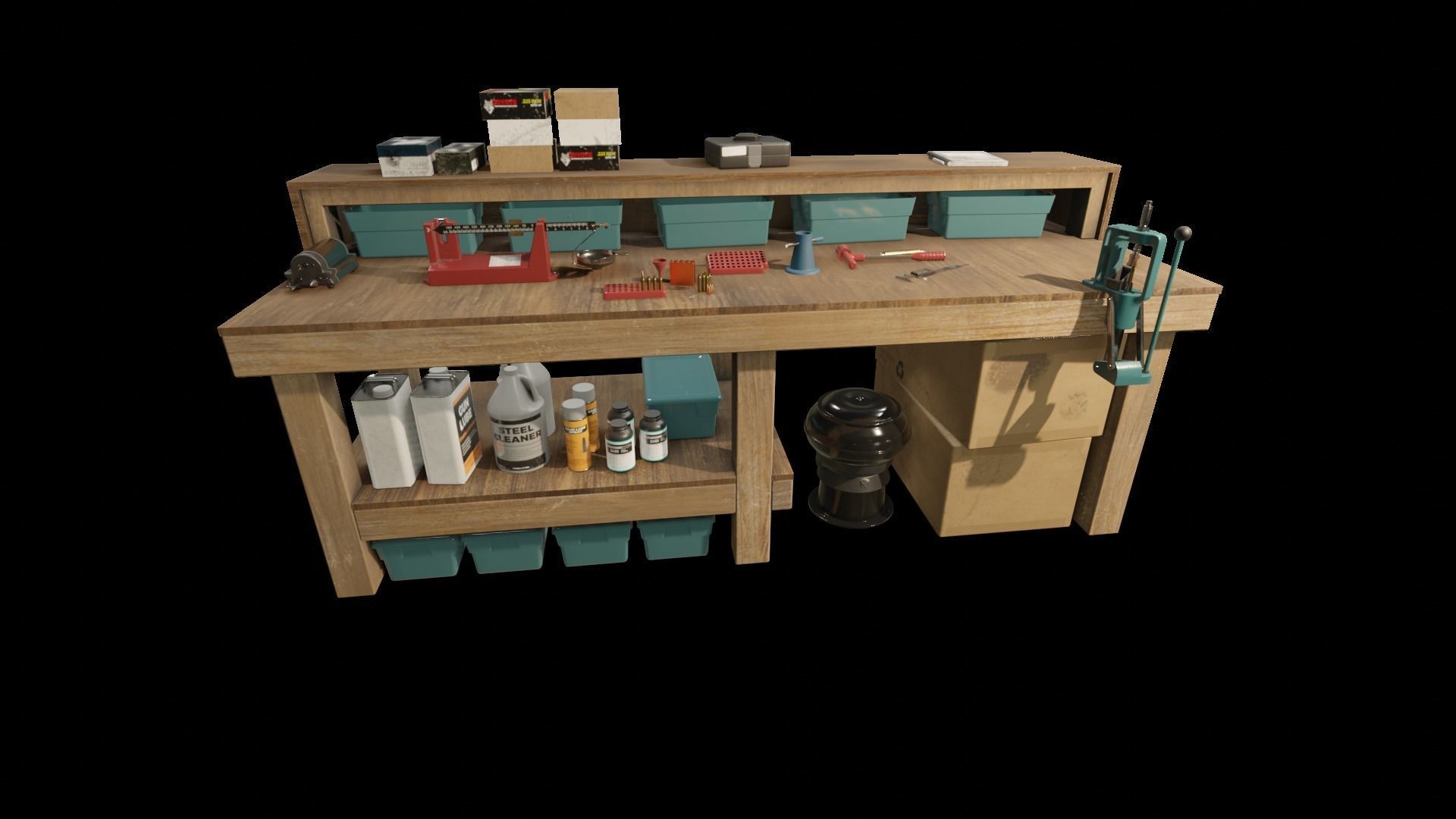Ammo Reloading Workbench Free low-poly 3D model_20