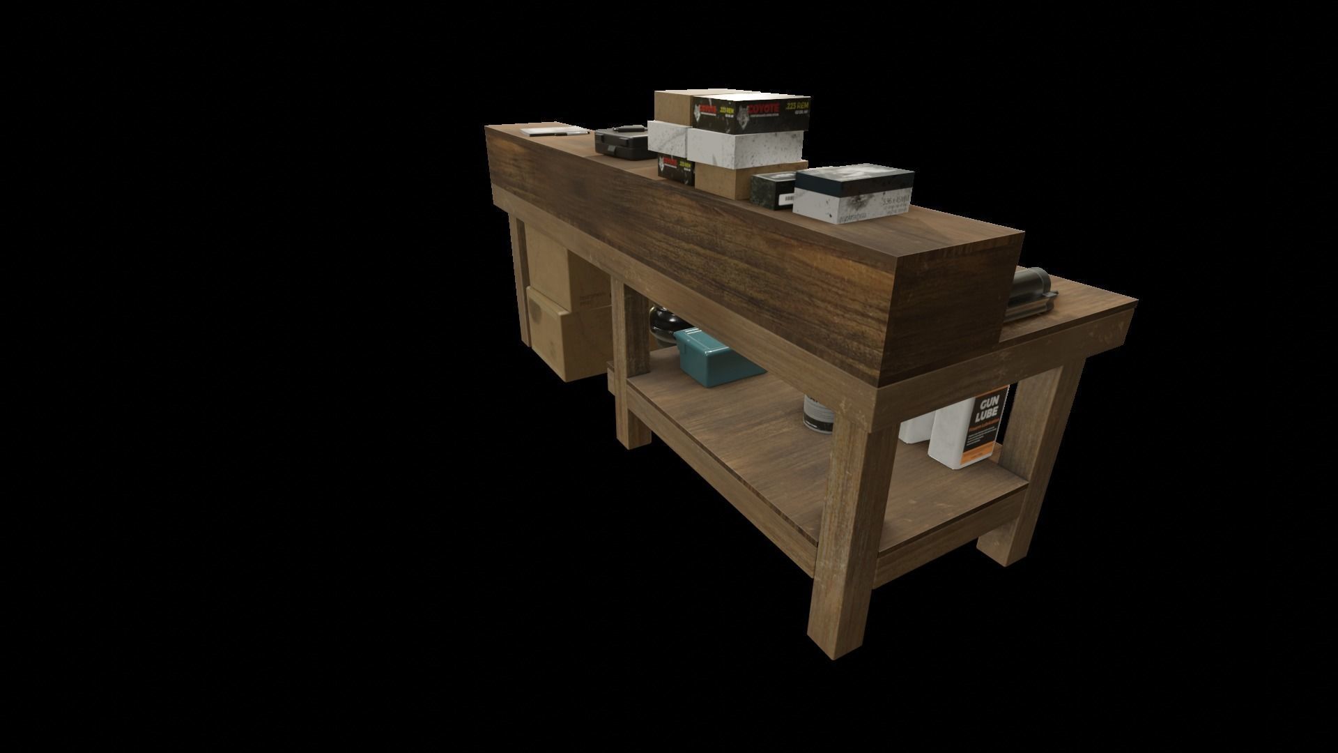 Ammo Reloading Workbench Free low-poly 3D model_35
