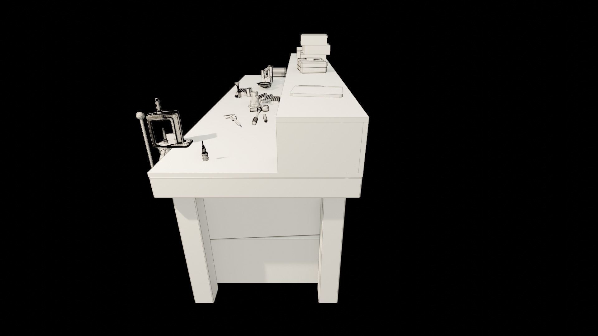 Ammo Reloading Workbench Free low-poly 3D model_103