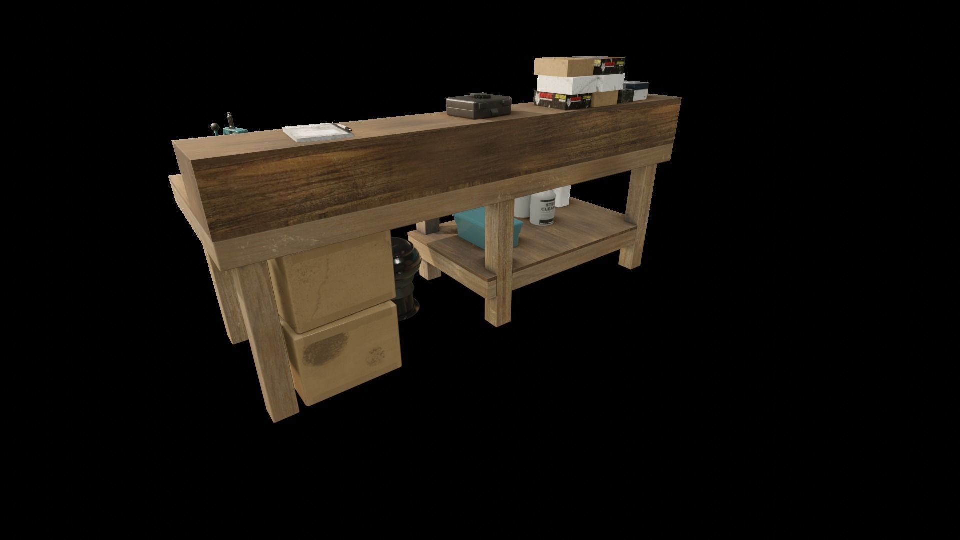 Ammo Reloading Workbench Free low-poly 3D model_48