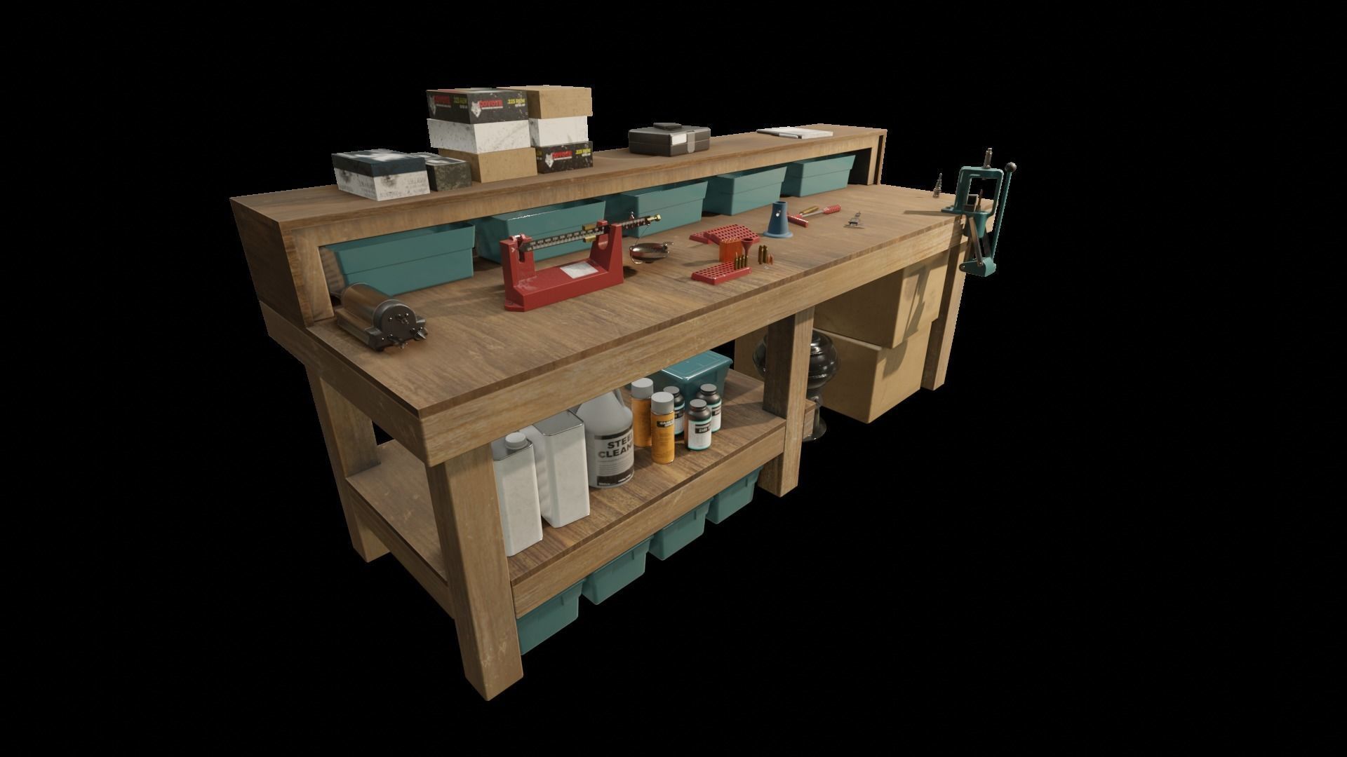 Ammo Reloading Workbench Free low-poly 3D model_25