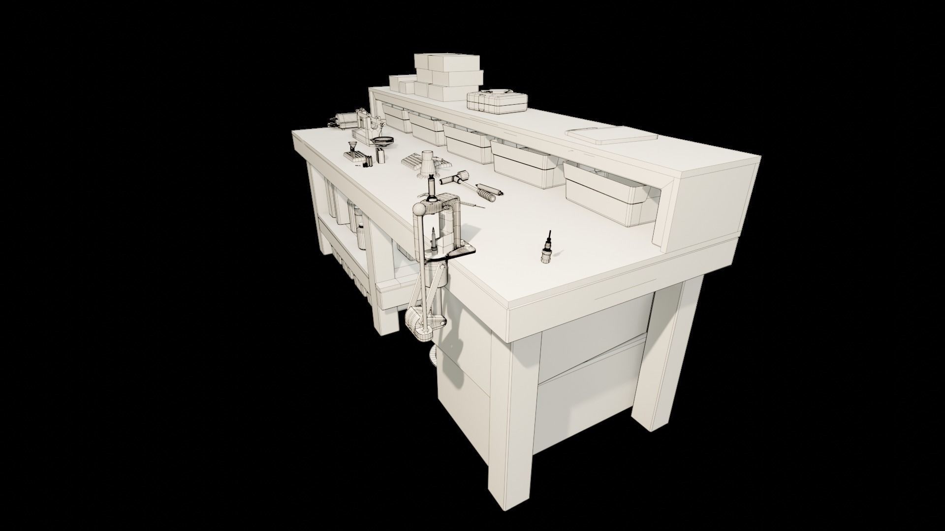 Ammo Reloading Workbench Free low-poly 3D model_107