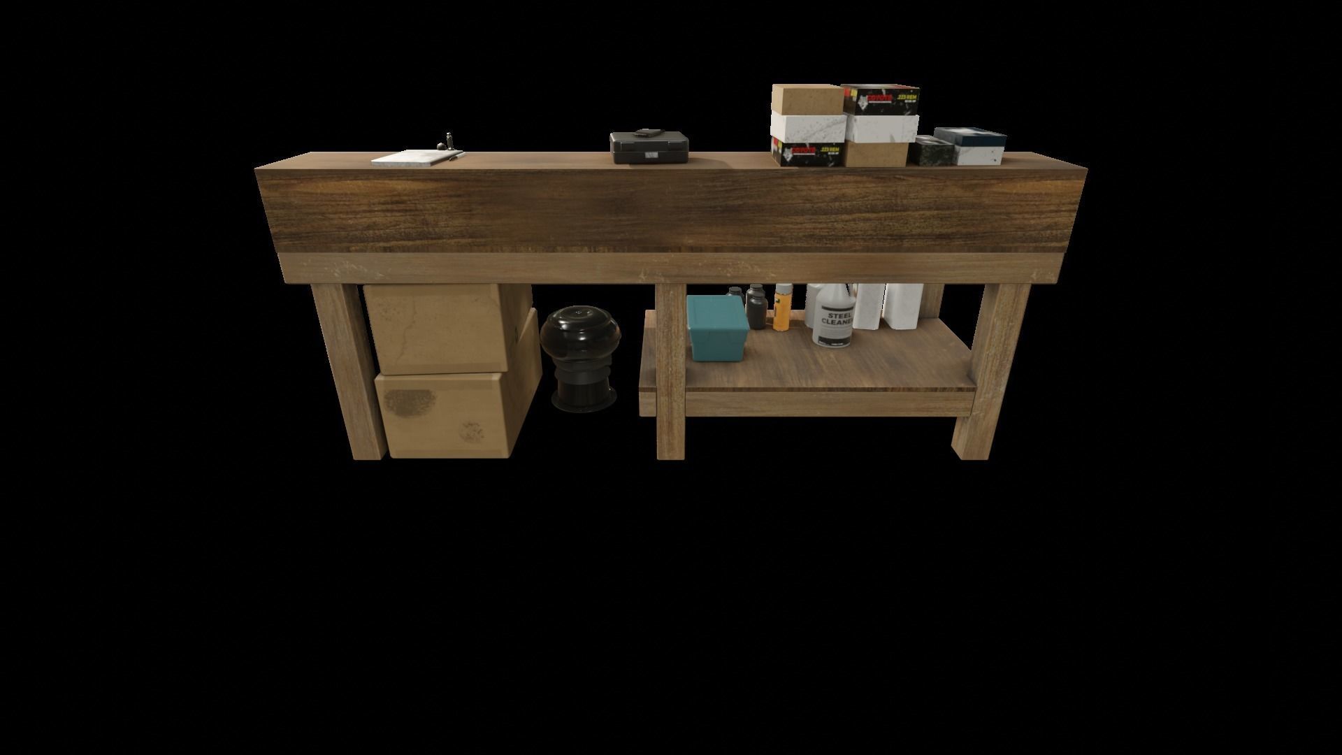 Ammo Reloading Workbench Free low-poly 3D model_43