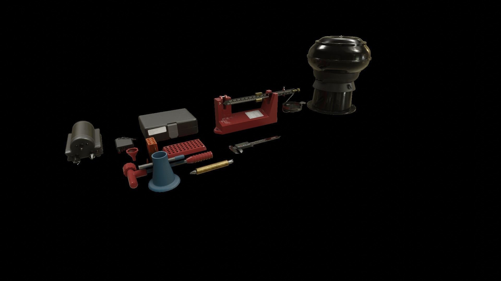 Ammo Reloading Workbench Free low-poly 3D model_11
