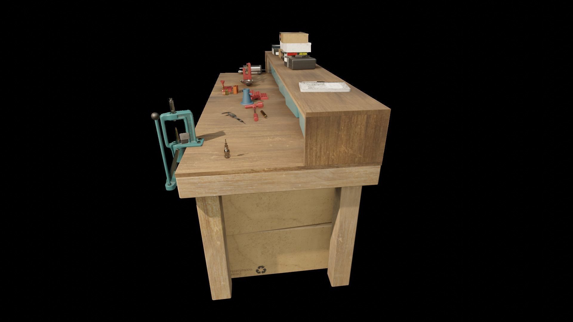 Ammo Reloading Workbench Free low-poly 3D model_56