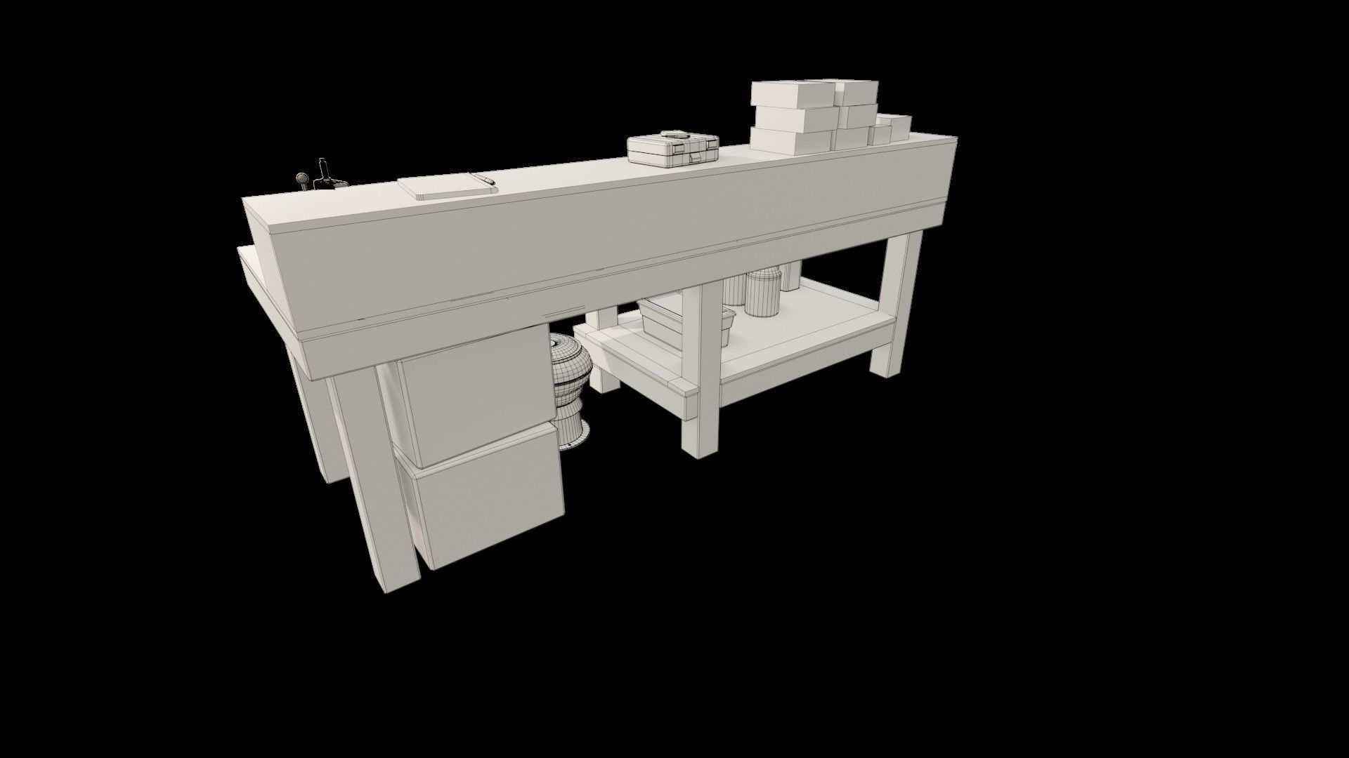 Ammo Reloading Workbench Free low-poly 3D model_96