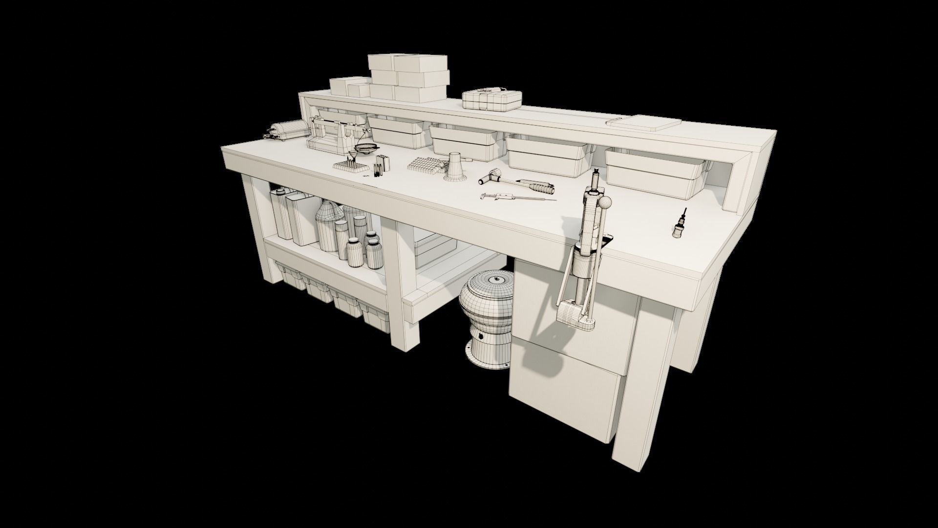 Ammo Reloading Workbench Free low-poly 3D model_110