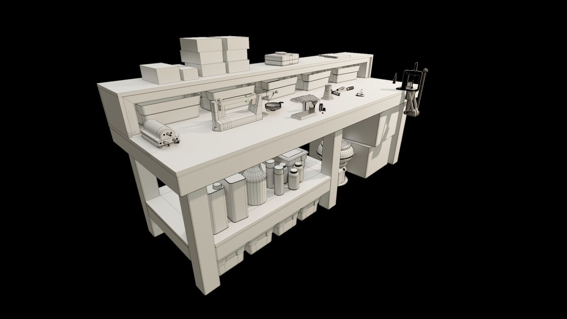 Ammo Reloading Workbench Free low-poly 3D model_73