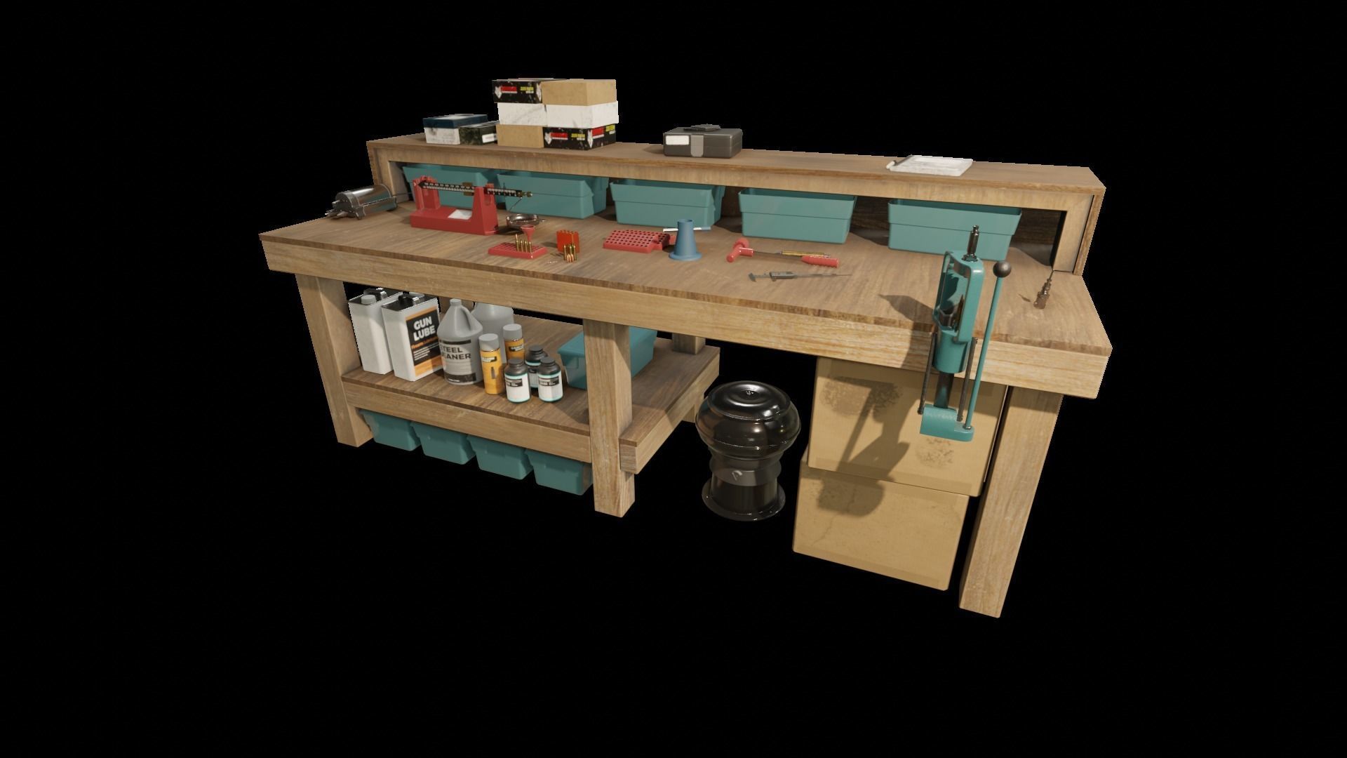Ammo Reloading Workbench Free low-poly 3D model_64