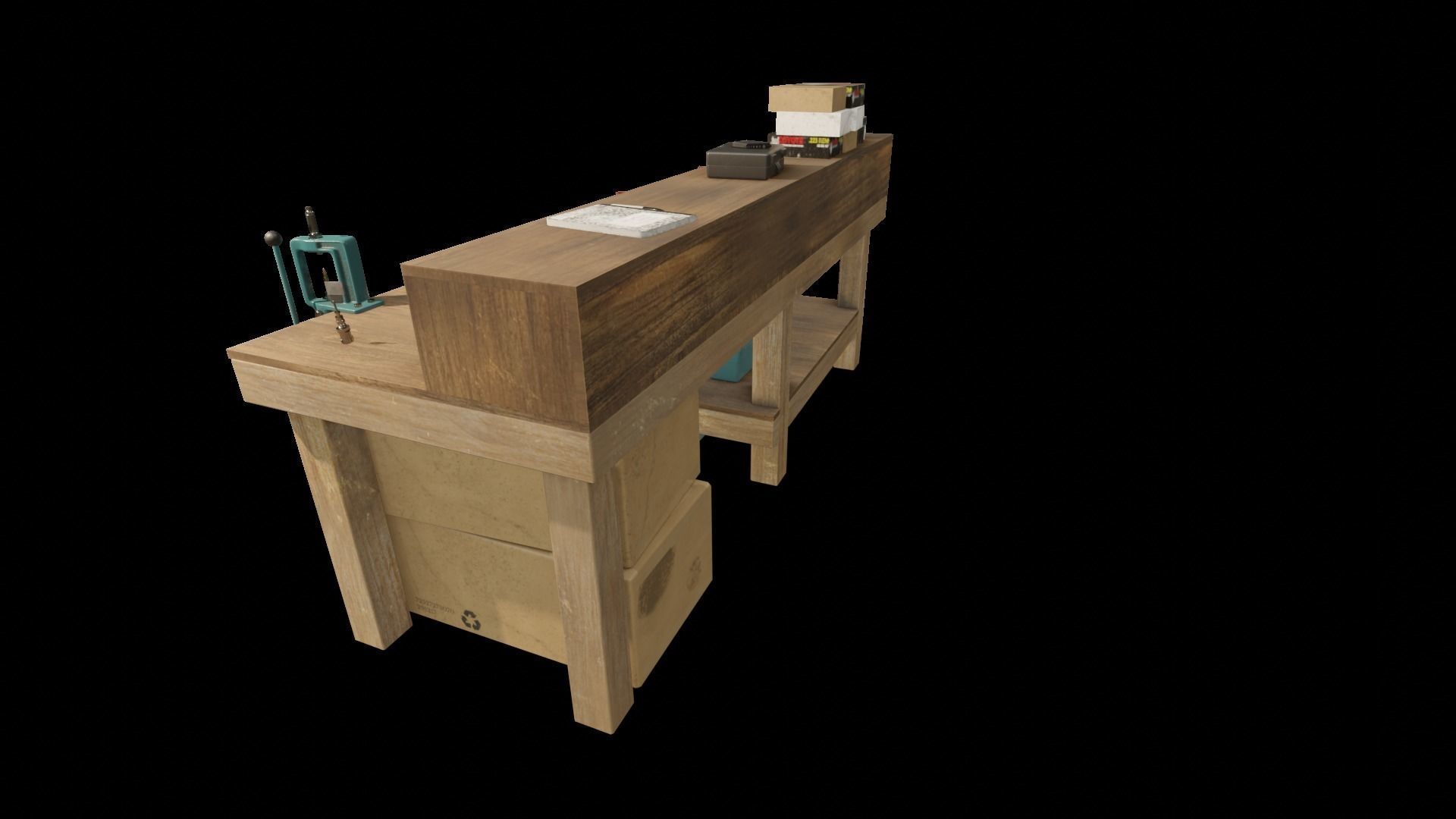 Ammo Reloading Workbench Free low-poly 3D model_52