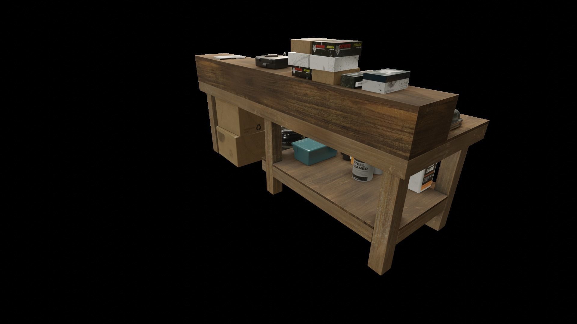 Ammo Reloading Workbench Free low-poly 3D model_36