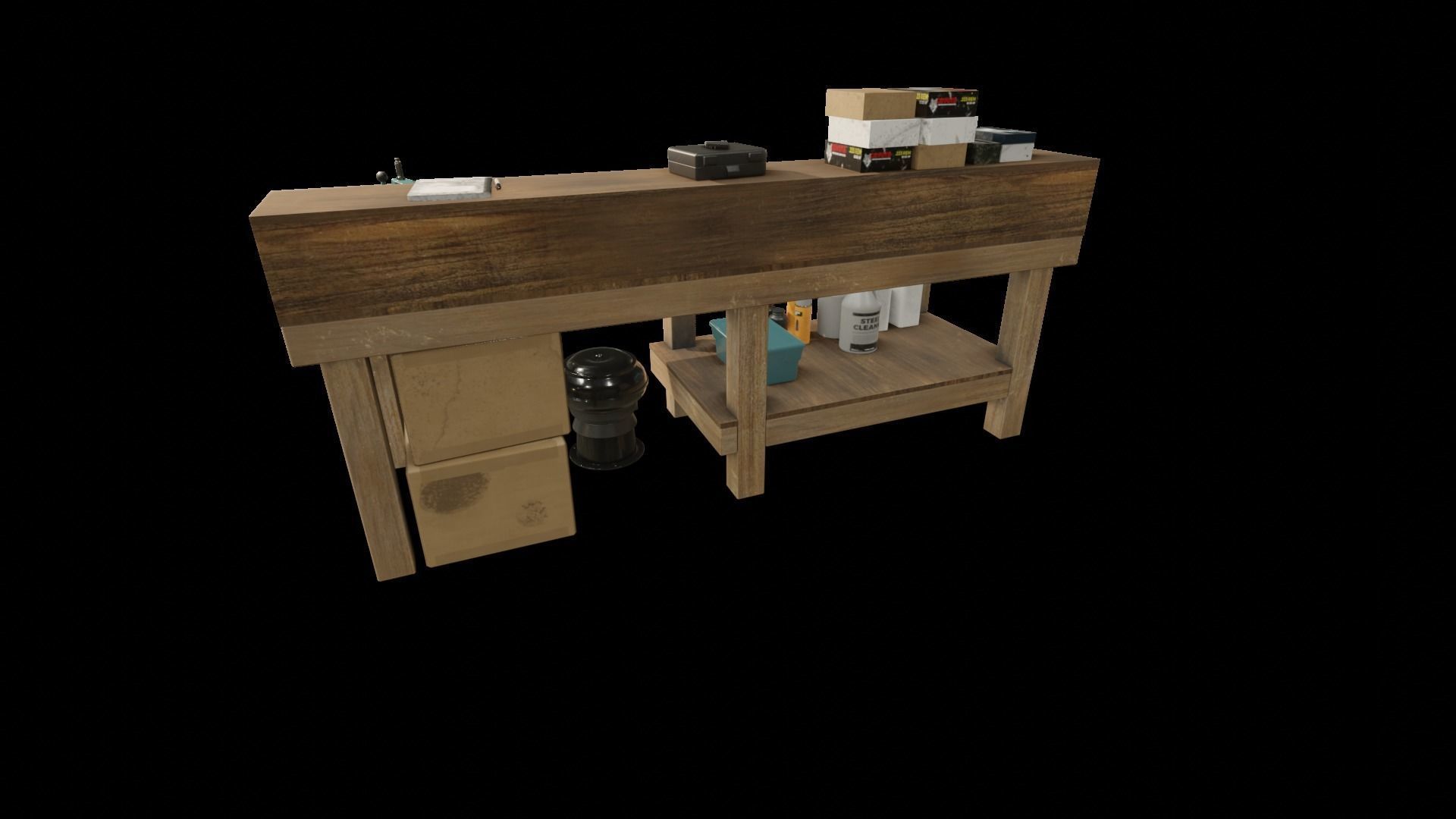 Ammo Reloading Workbench Free low-poly 3D model_46