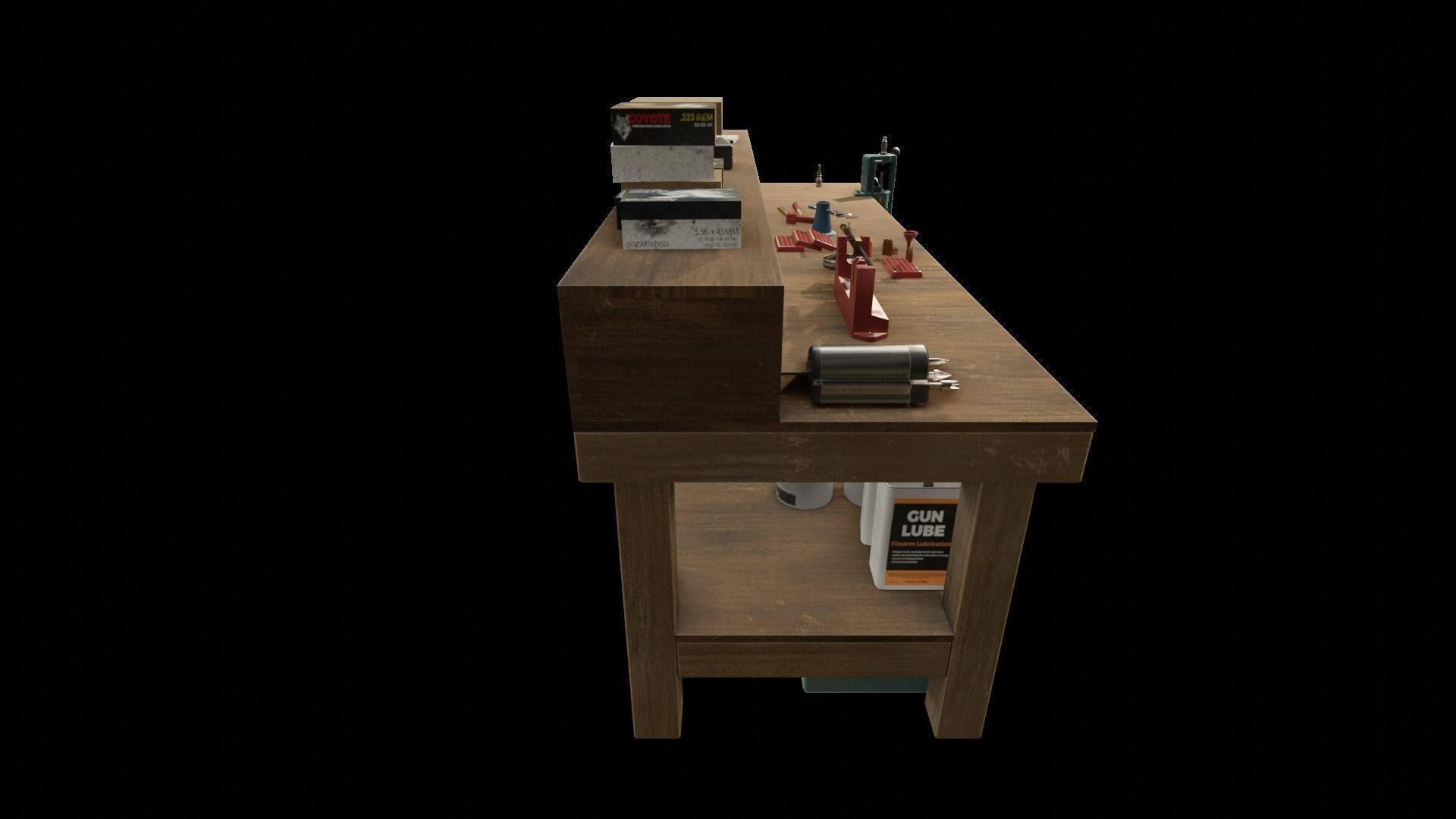 Ammo Reloading Workbench Free low-poly 3D model_31