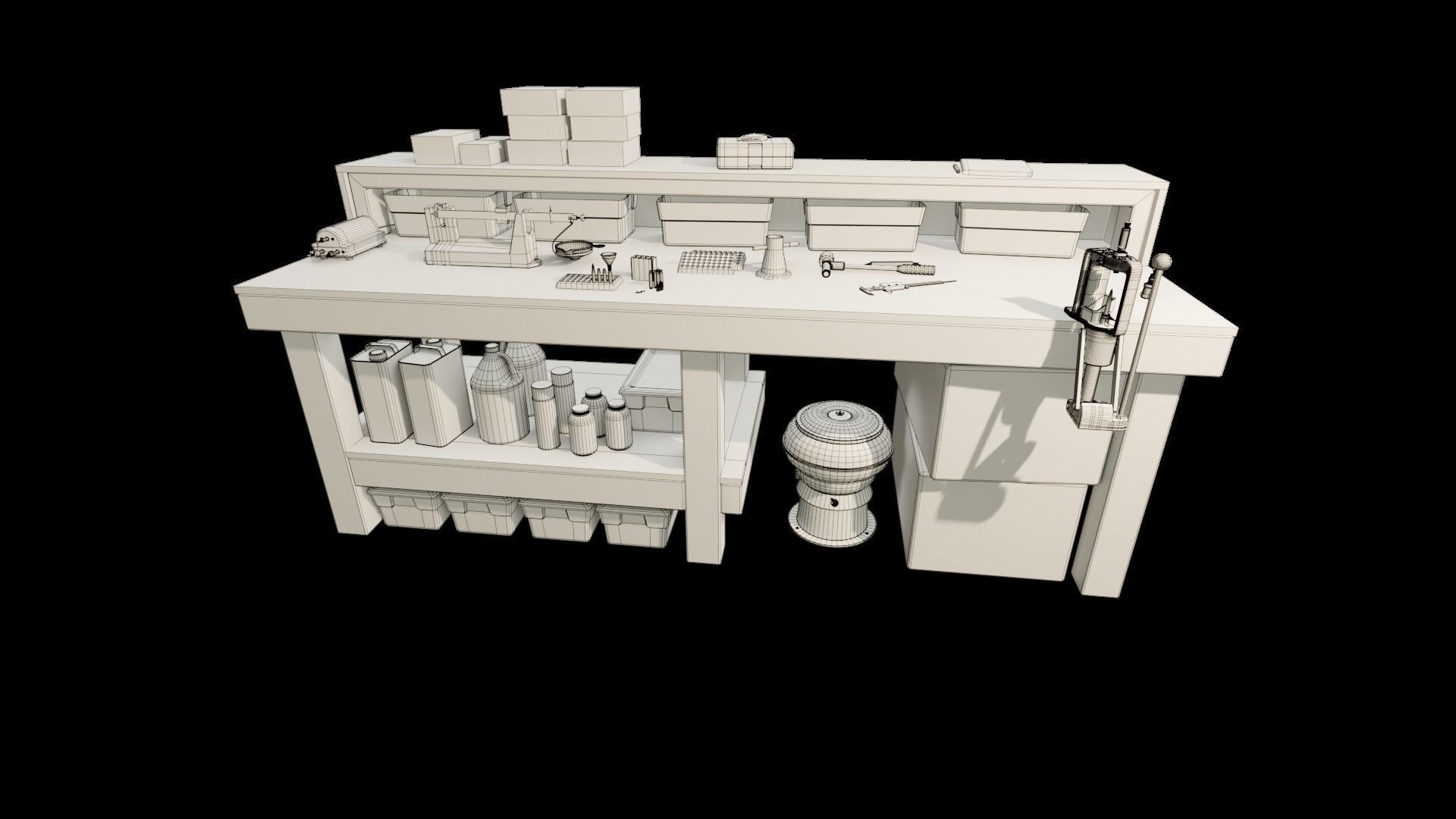 Ammo Reloading Workbench Free low-poly 3D model_114