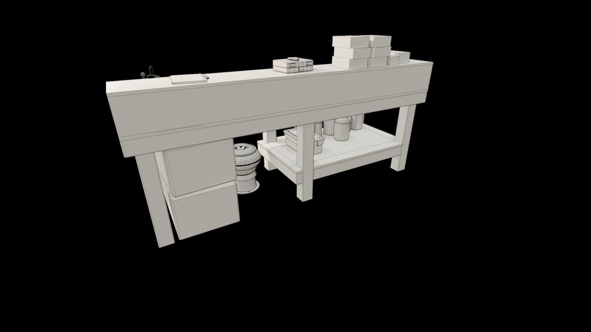 Ammo Reloading Workbench Free low-poly 3D model_95