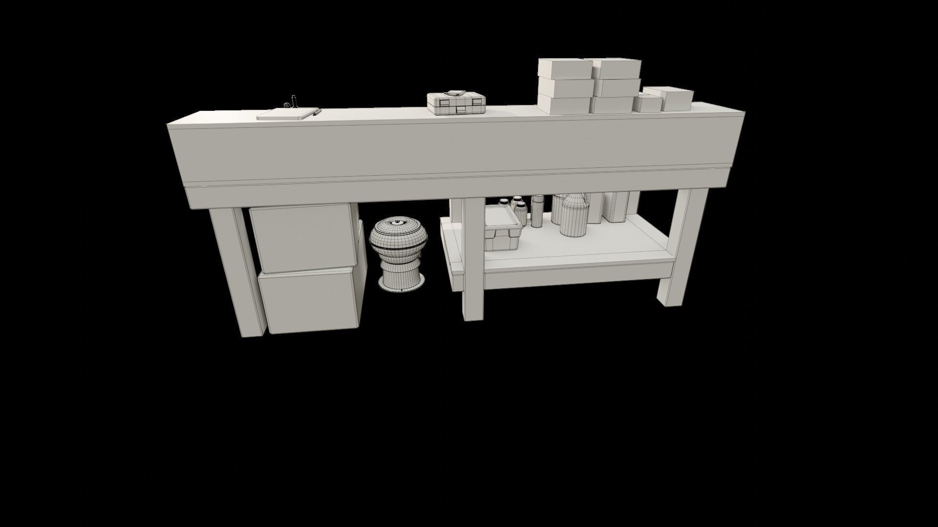 Ammo Reloading Workbench Free low-poly 3D model_92