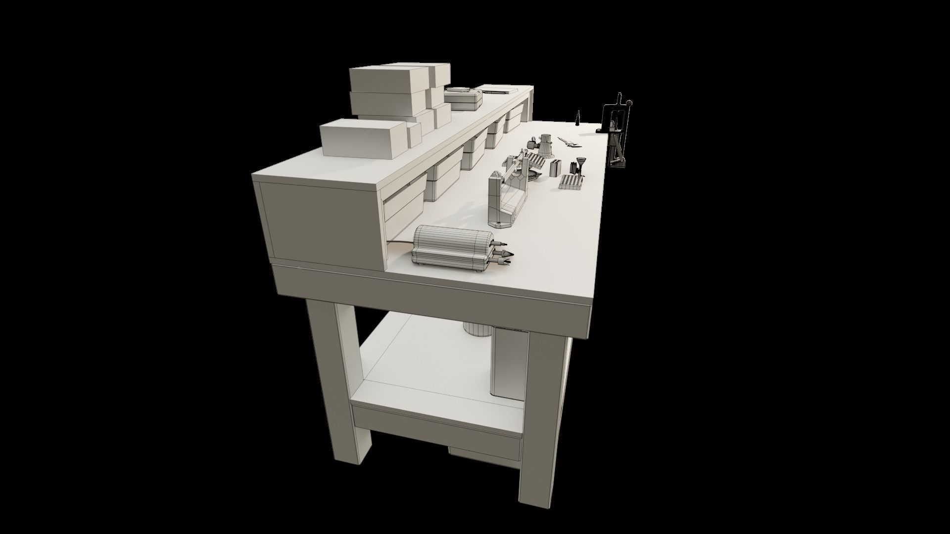 Ammo Reloading Workbench Free low-poly 3D model_77