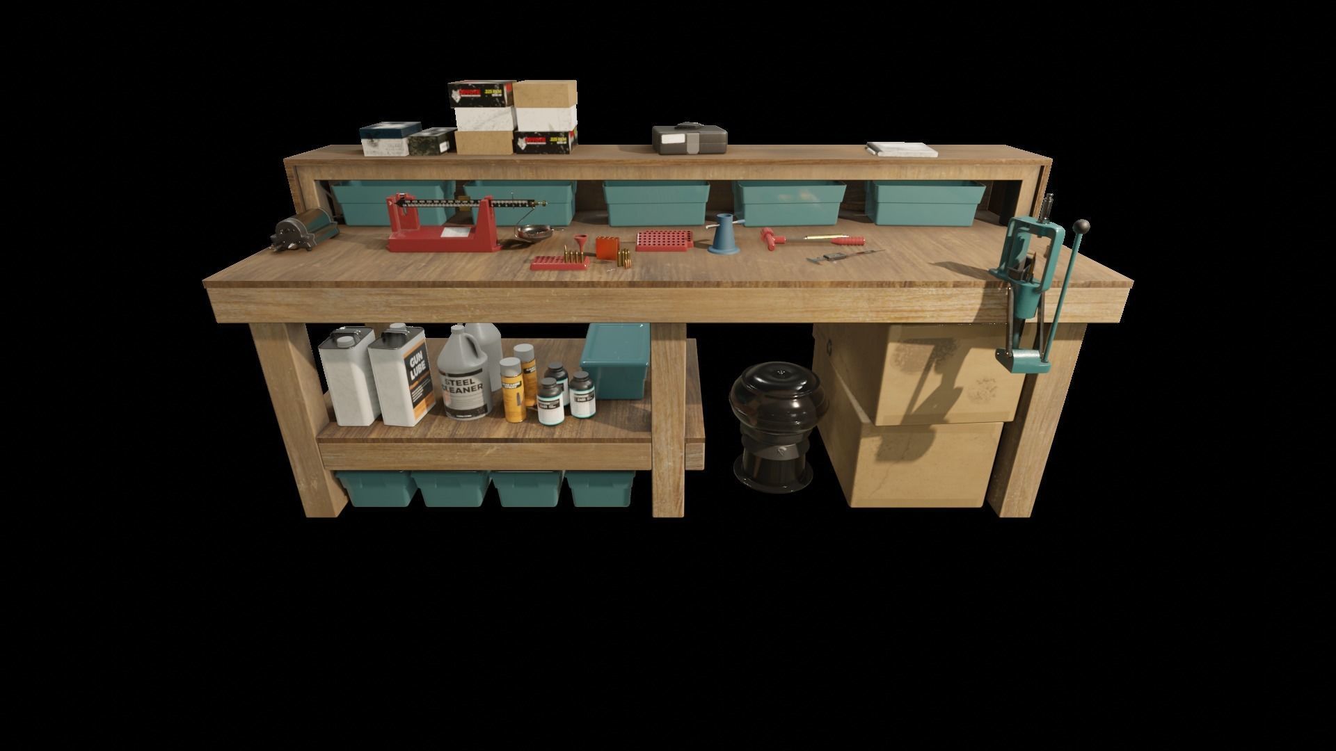 Ammo Reloading Workbench Free low-poly 3D model_19