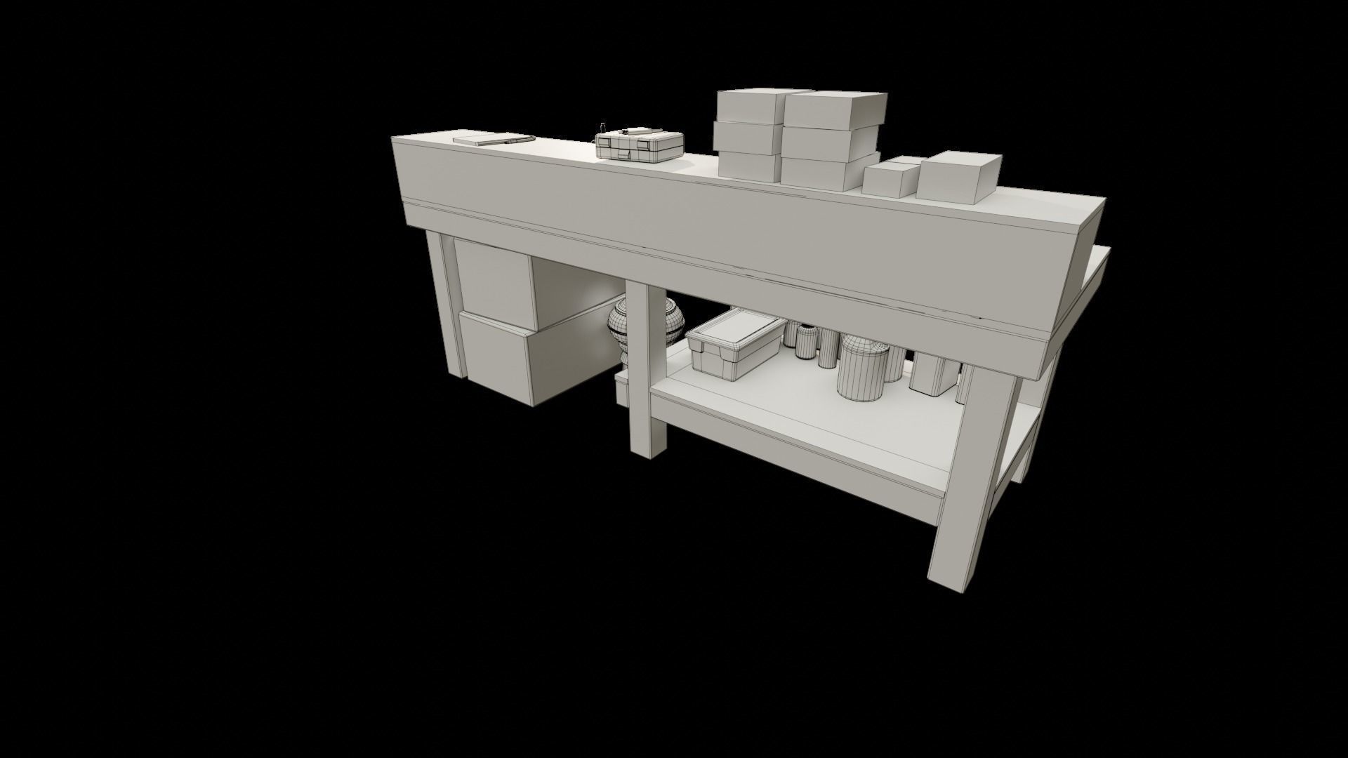 Ammo Reloading Workbench Free low-poly 3D model_86