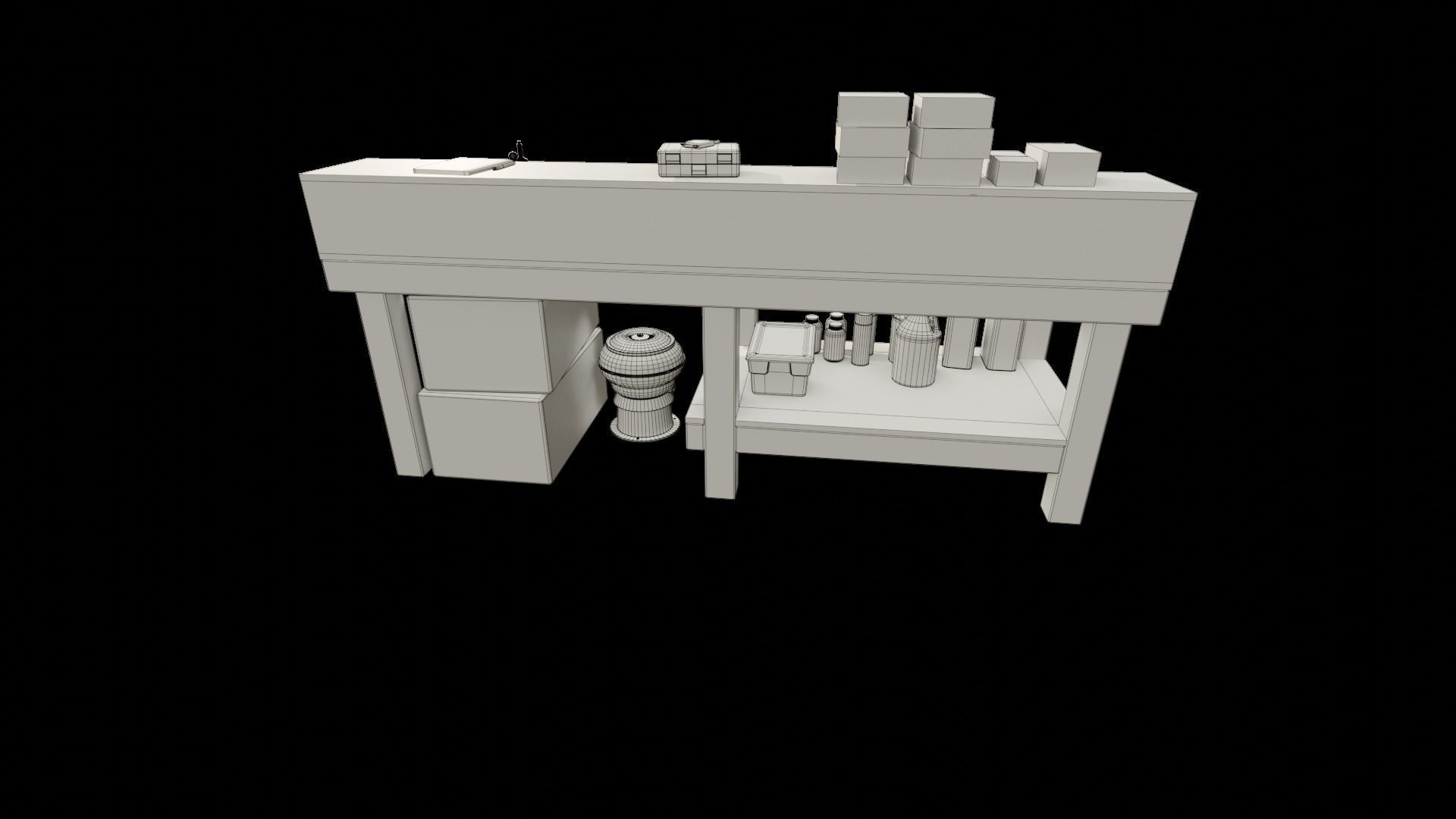 Ammo Reloading Workbench Free low-poly 3D model_90