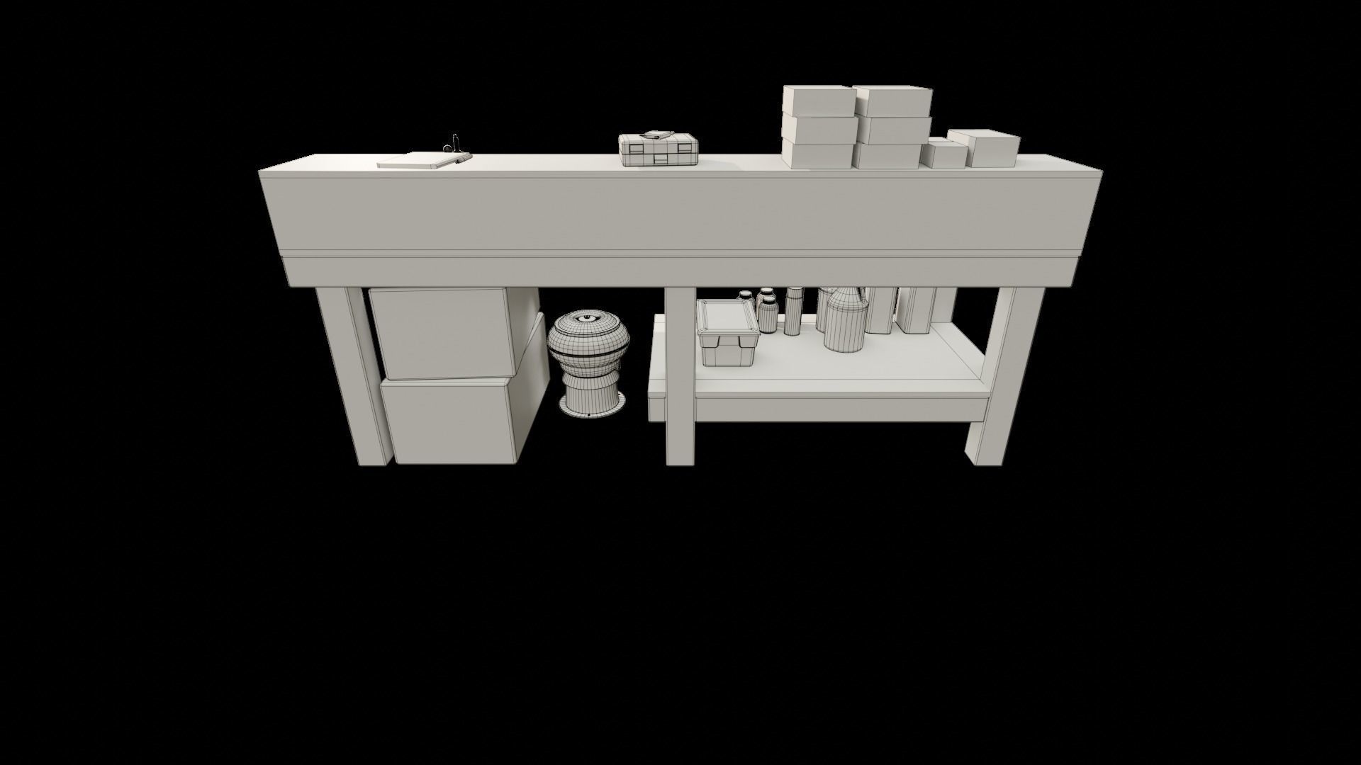 Ammo Reloading Workbench Free low-poly 3D model_91