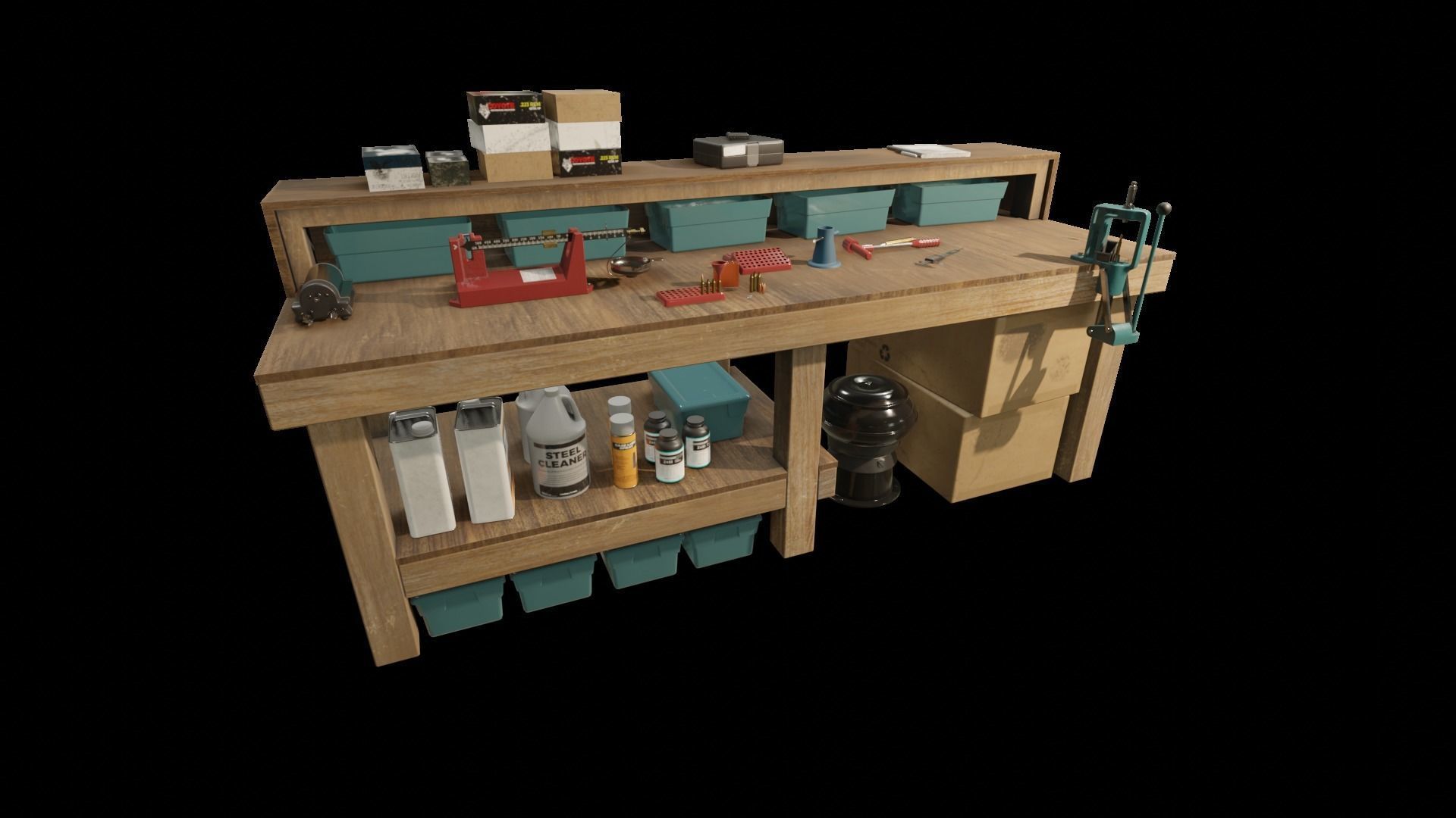Ammo Reloading Workbench Free low-poly 3D model_22