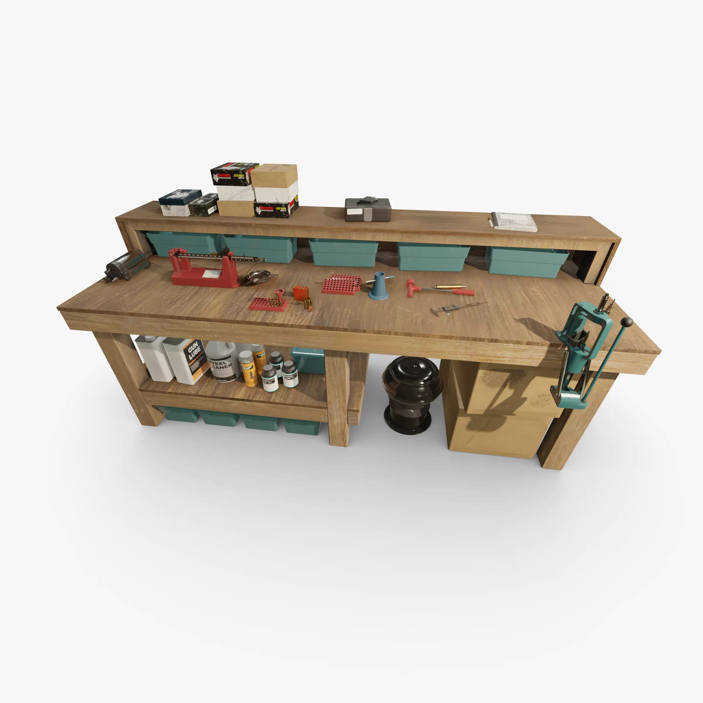 Ammo Reloading Workbench Free low-poly 3D model_0