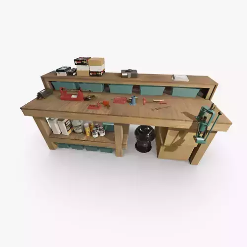 Ammo Reloading Workbench Free low-poly 3D model