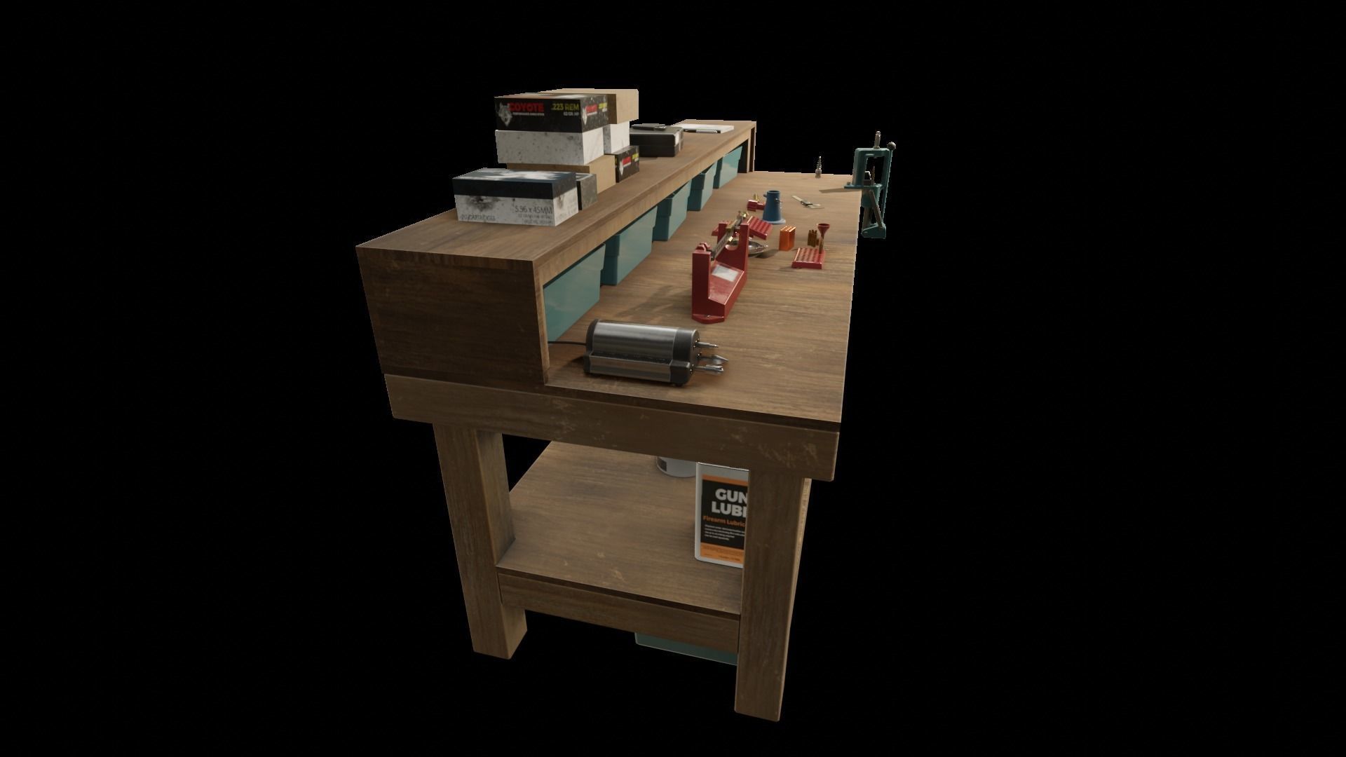Ammo Reloading Workbench Free low-poly 3D model_29
