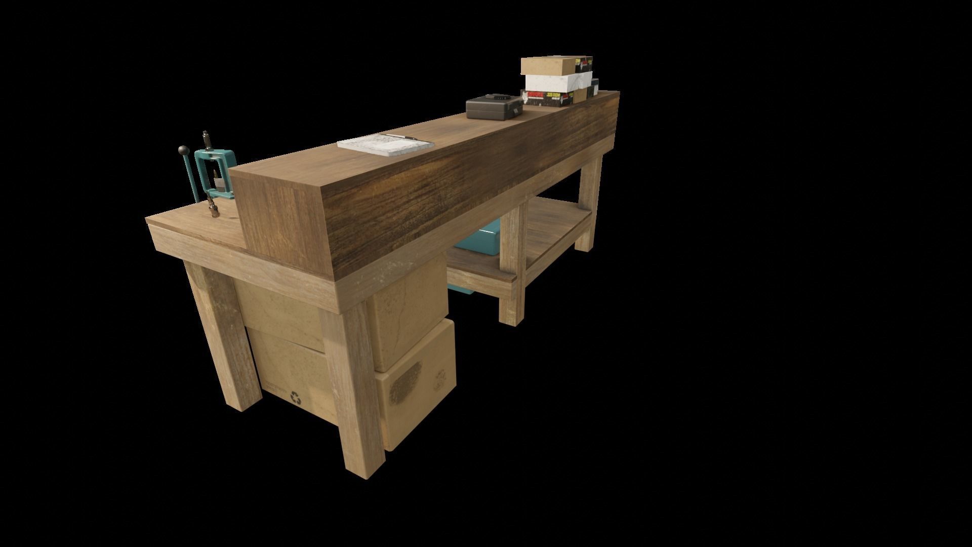 Ammo Reloading Workbench Free low-poly 3D model_51