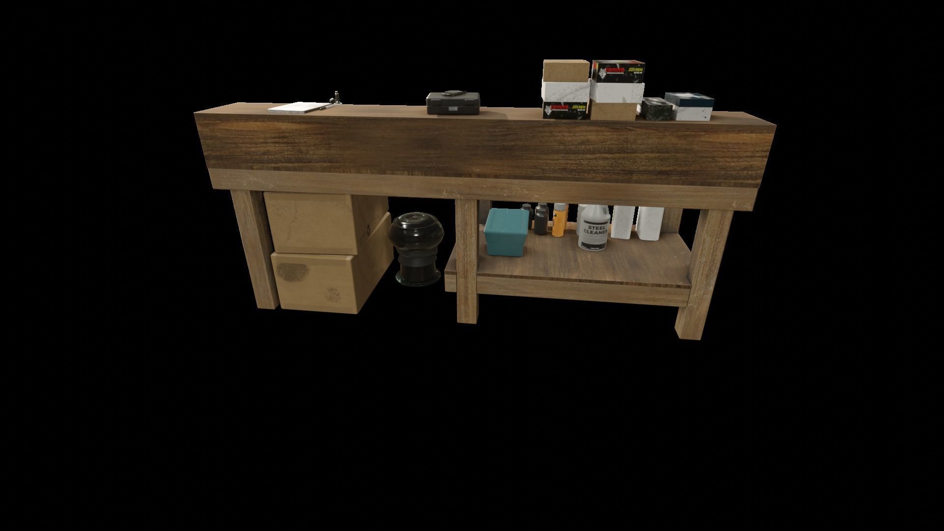 Ammo Reloading Workbench Free low-poly 3D model_42