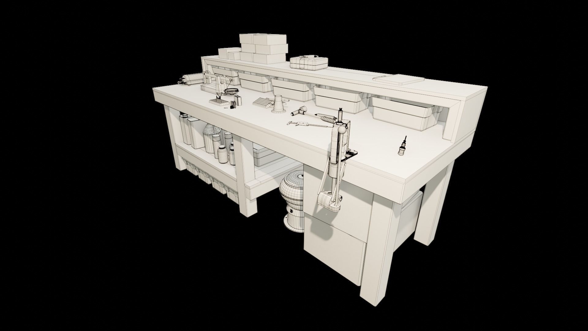 Ammo Reloading Workbench Free low-poly 3D model_109