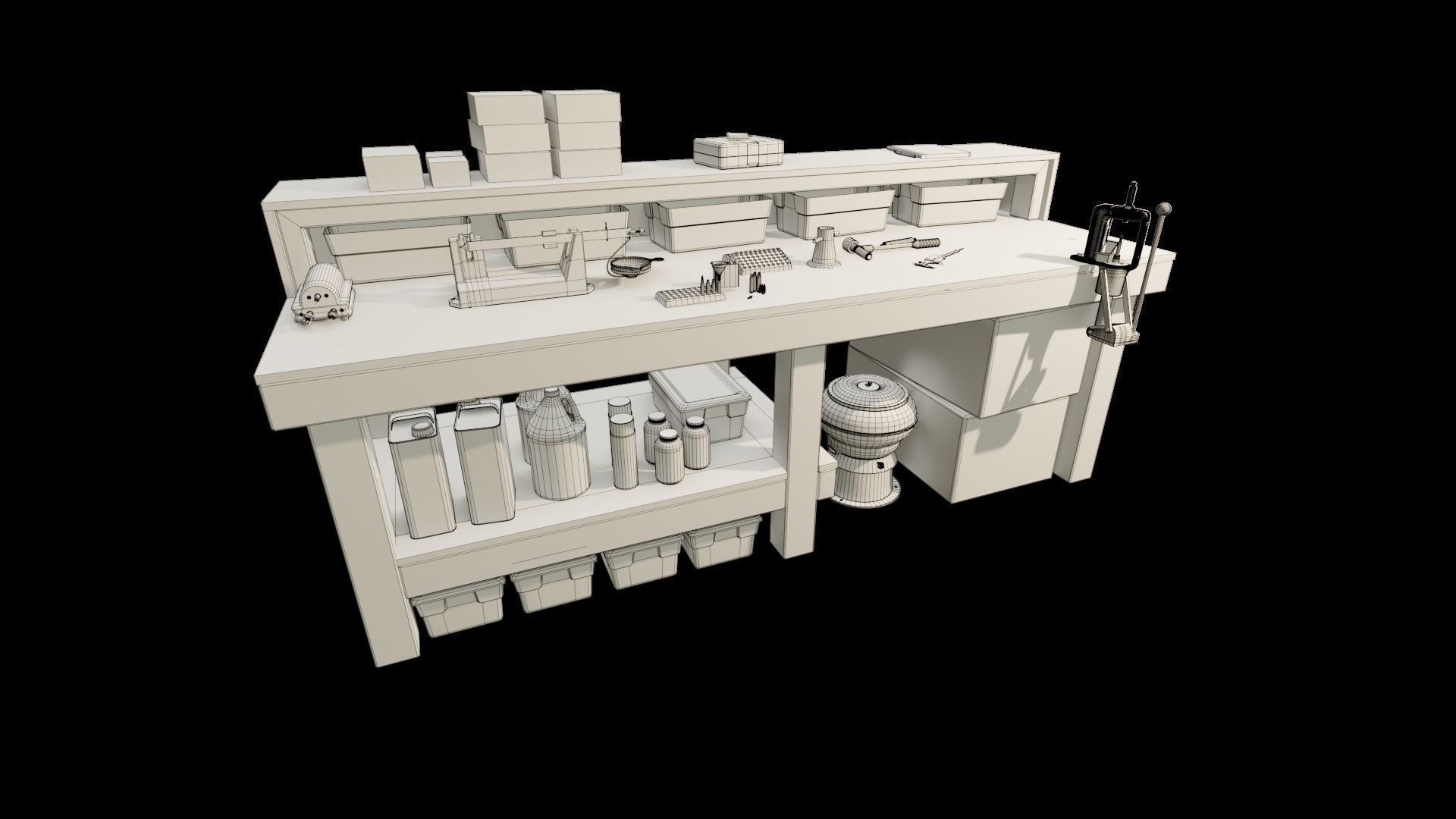 Ammo Reloading Workbench Free low-poly 3D model_70