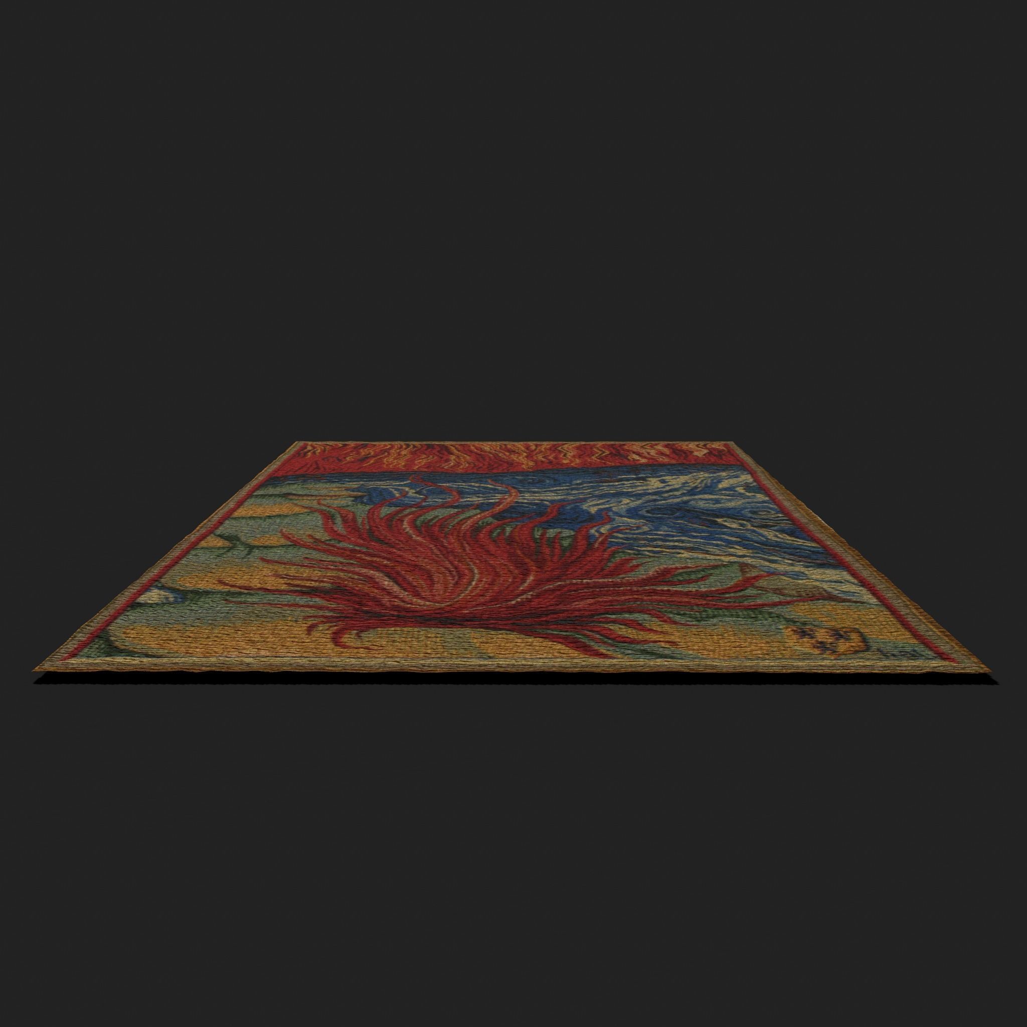 Fire Tapestry Low-poly 3D model_4