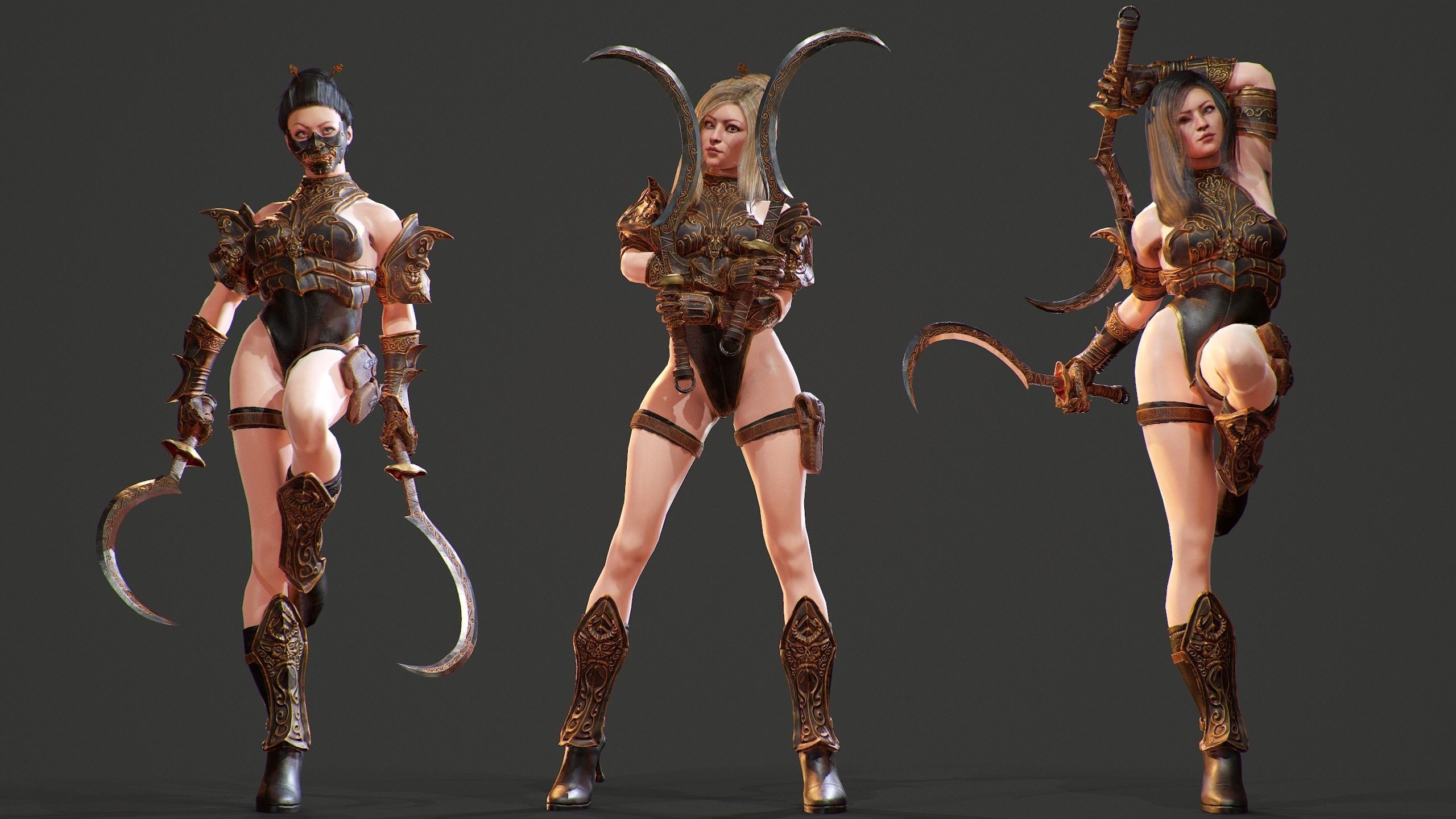 Demon Hanter Low-poly 3D model_6