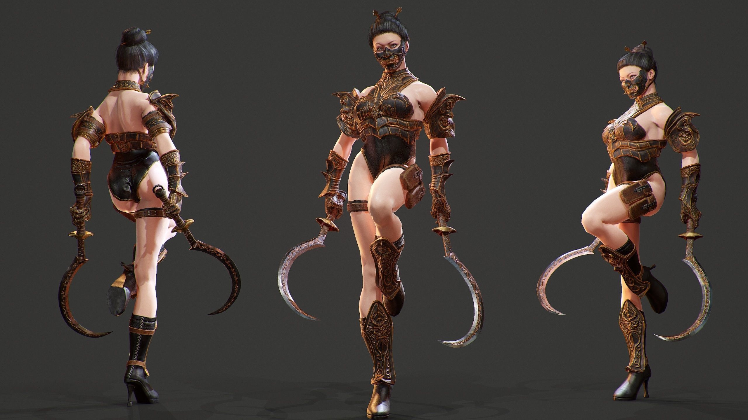 Demon Hanter Low-poly 3D model_5