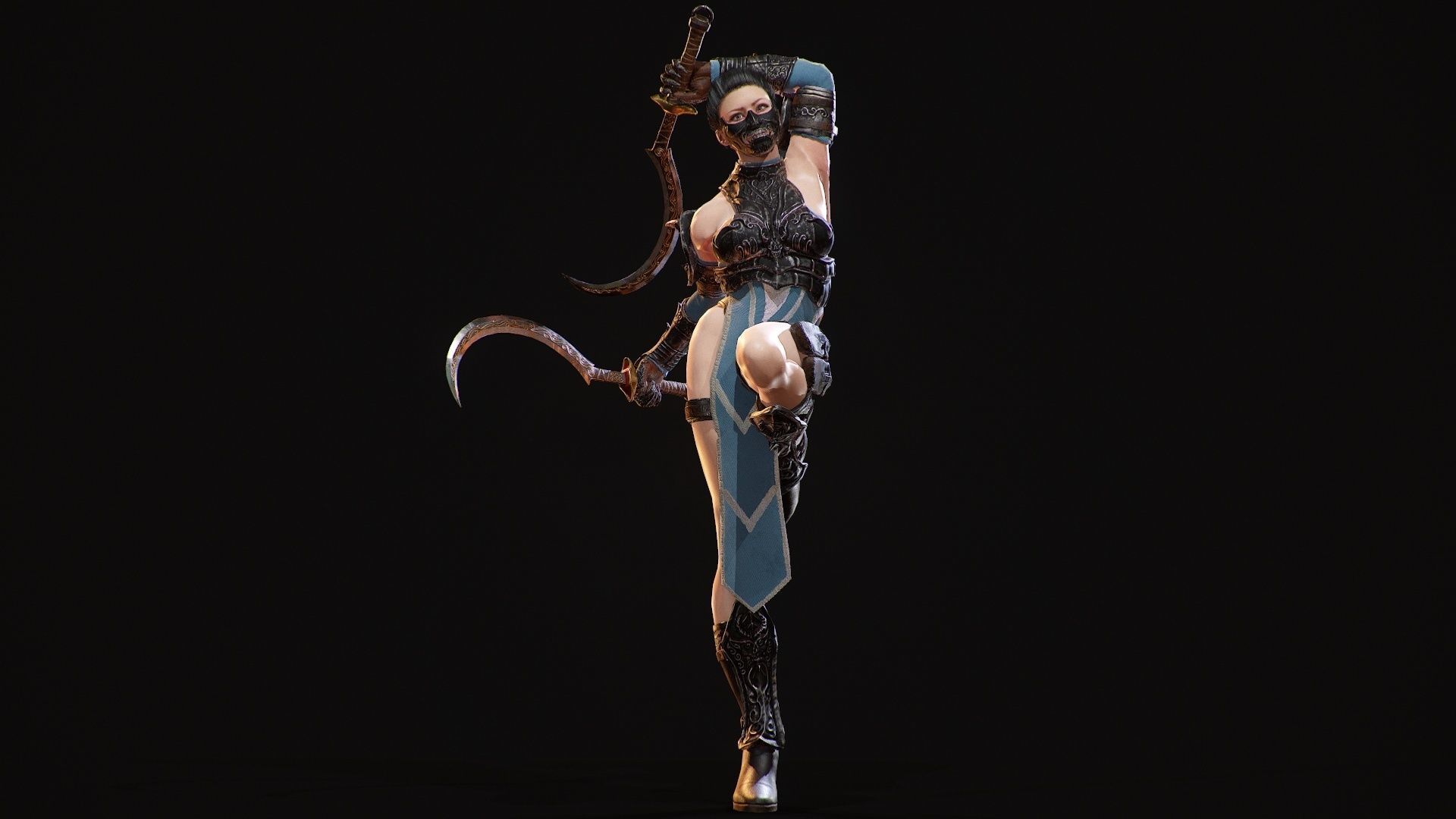 Demon Hanter Low-poly 3D model_10