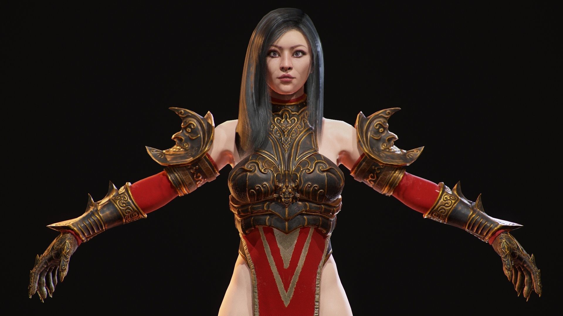 Demon Hanter Low-poly 3D model_24