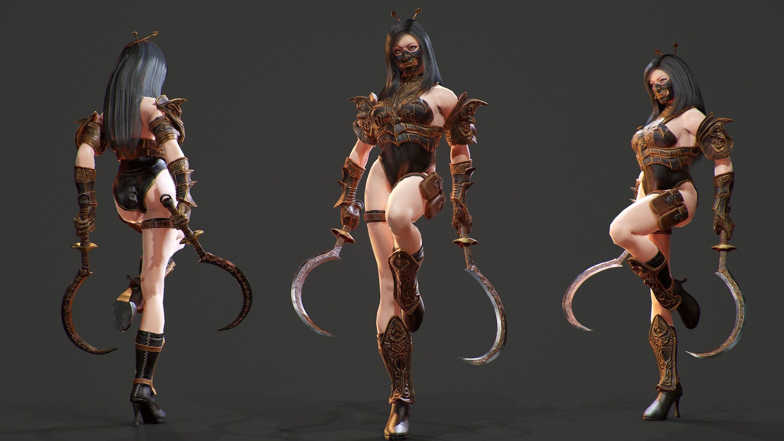 Demon Hanter Low-poly 3D model_4