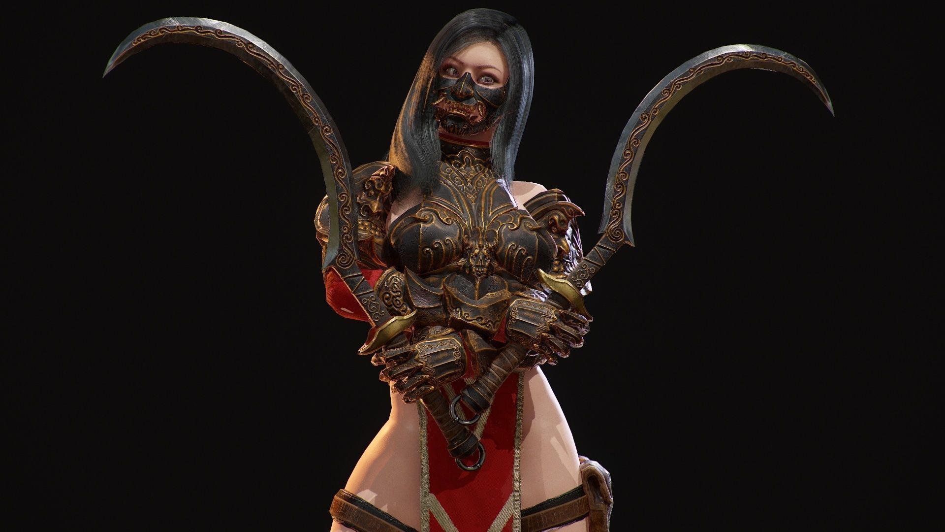 Demon Hanter Low-poly 3D model_7