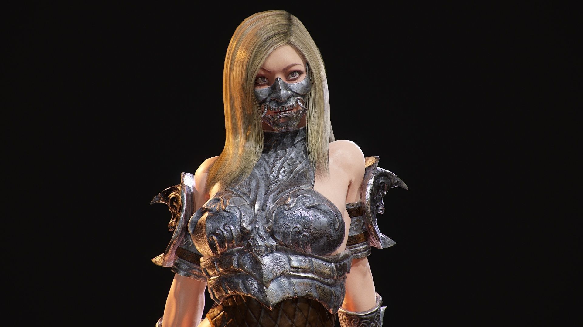 Demon Hanter Low-poly 3D model_16