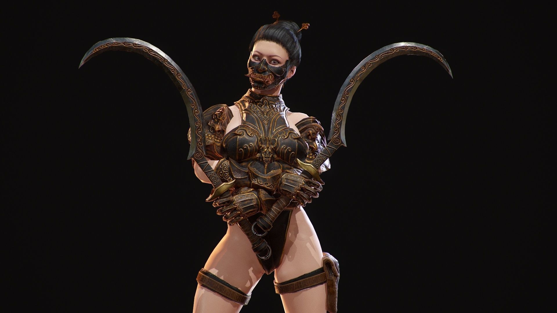 Demon Hanter Low-poly 3D model_18