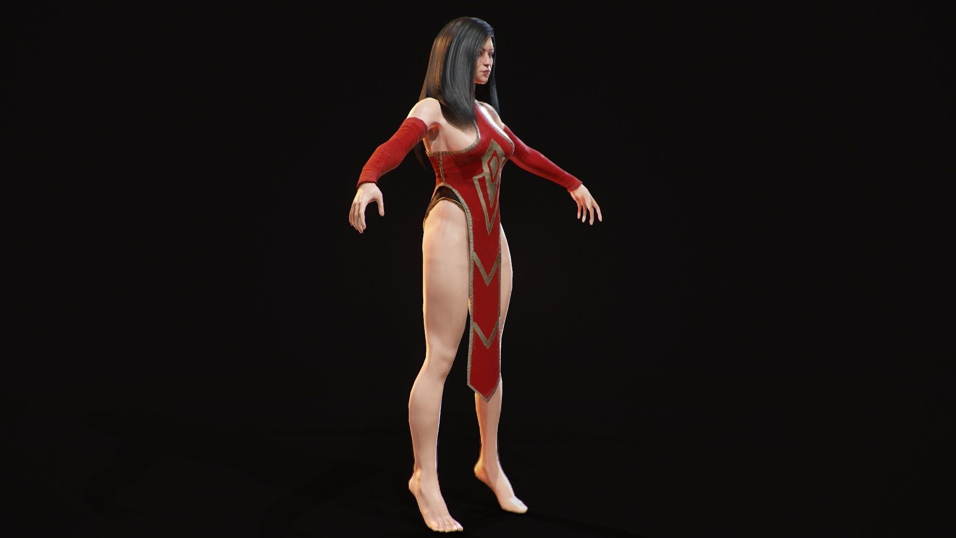 Demon Hanter Low-poly 3D model_26